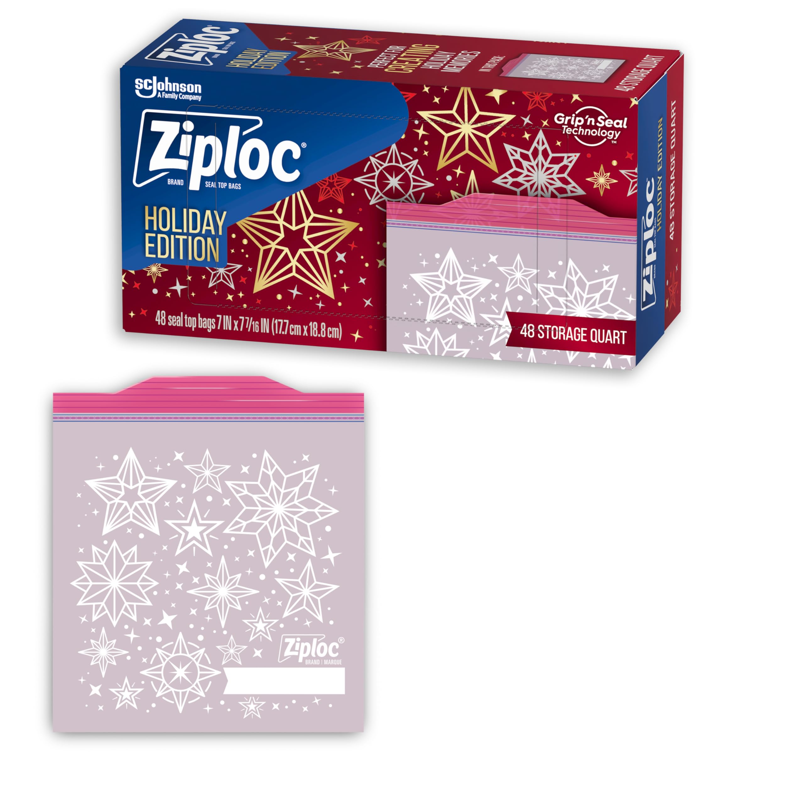 Amazon.com: Ziploc Quart Food Storage Bags, Grip 'n Seal