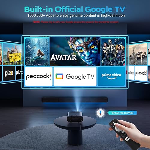 Miniatura 2 de [Google TV/control de voz] Proyector inteligente GooDee 4K UHD con WiFi y Bluetooth, proyector de películas portátil Prime Video, YouTube integrado,