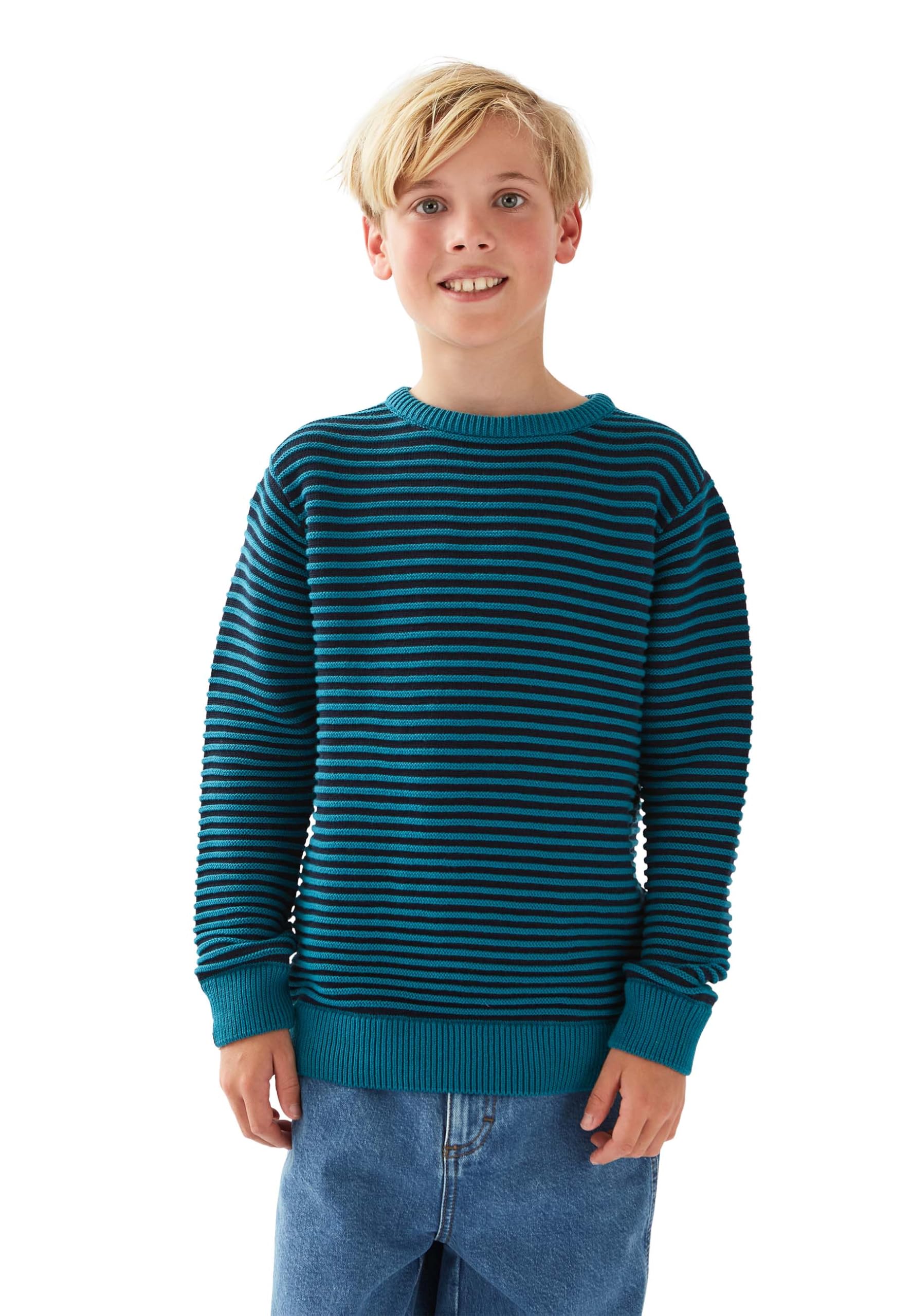 Band of Rascals Kinder Strickpullover 3D Stripe aus Bio-Baumwolle