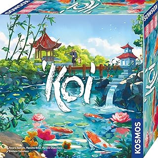 KOSMOS 687465 Koi, taktisches und stimmungsvolles Kennerspiel, Brettspiel, für 1-4 Spieler, Strategiespiel, wunderschöne Illustrationen und hochwertige 3D-Objekte