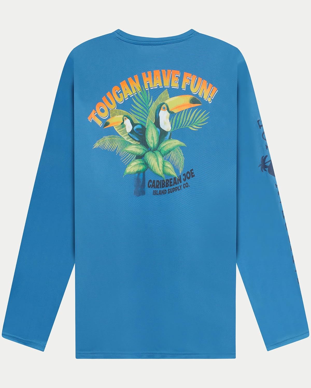 Caribbean Joe Mens Men's Rash Guard, Toucan Graphic Long Sleeve Sun Protection Swim Shirt, Beach and Fishing T-Shirt Top