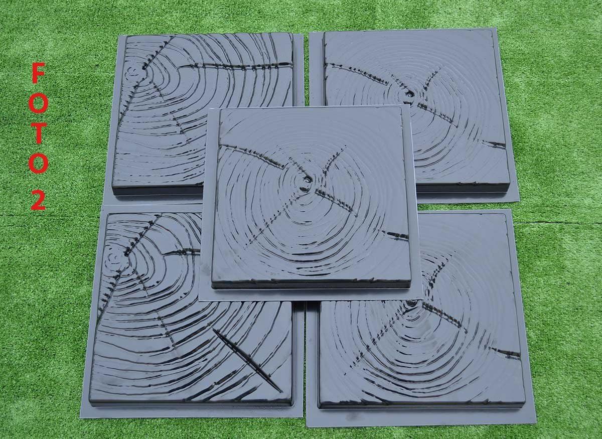 Concrete Molds DIY Set 5 pcs Plastic Molds Slabs Stone Pation Pavers for Garden Walkway Flagstone Casting Concrete Paving S17