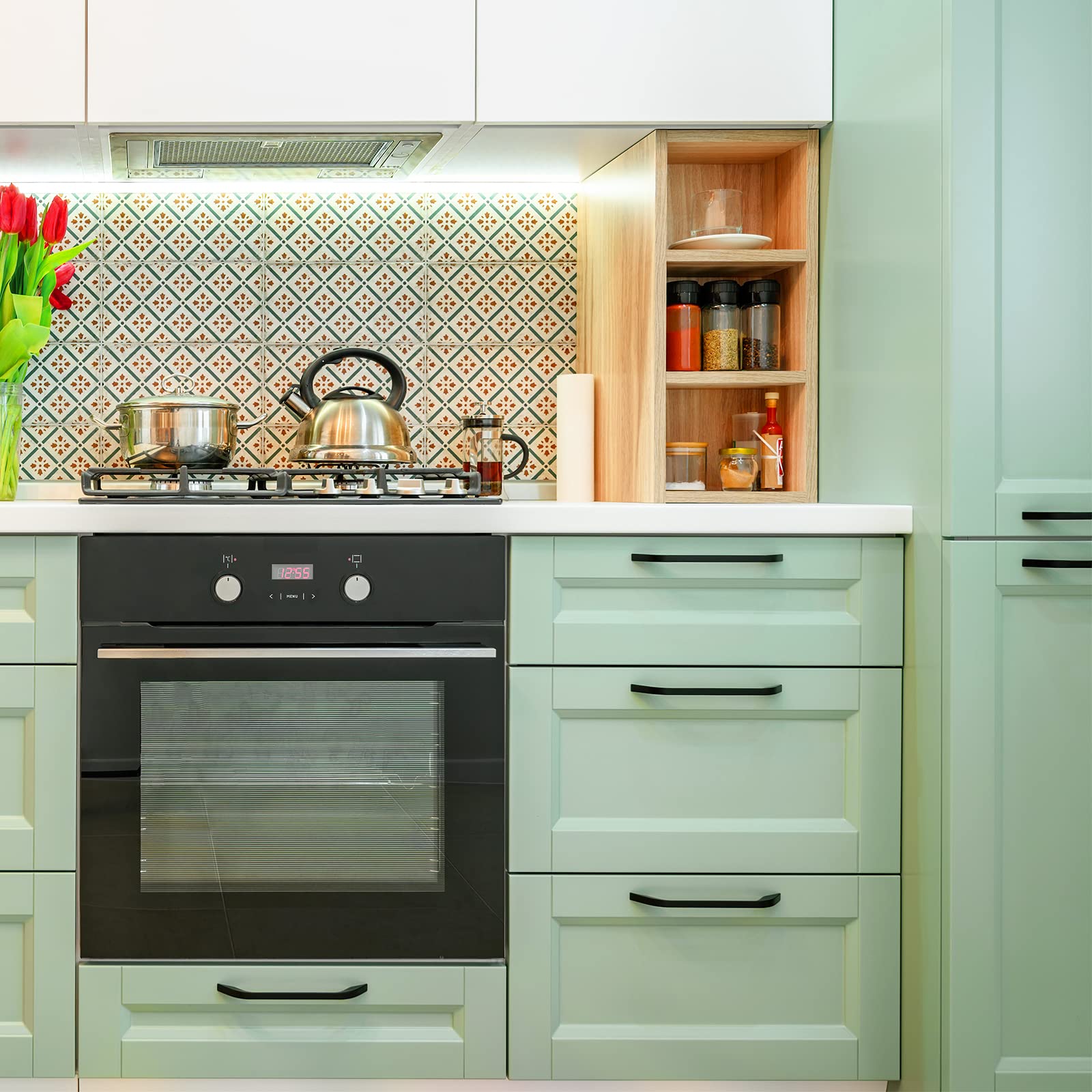 VEELIKE Papel Pintado Pared Verde Menta Mate 81 cm × 300 cm Papel Pintado Autoadhesivo Verde Menta Vinilo Adhesivo Muebles Dormitorio Salón Vinilo Adhesivo Pared Baño Cocina Armarios Impermeable