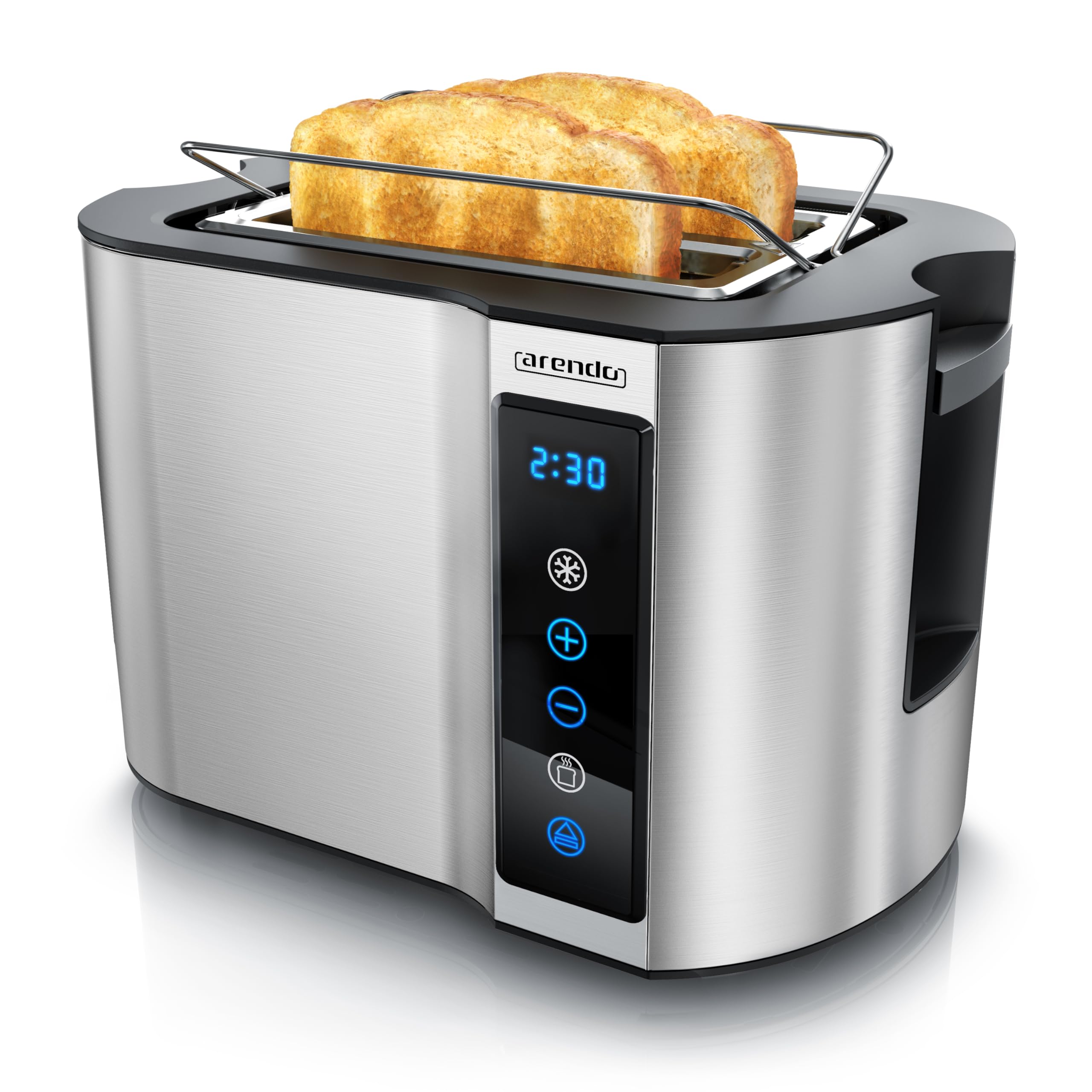 DE Arendo - Toaster 2 Scheiben Edelstahl Touchpanel 800 W