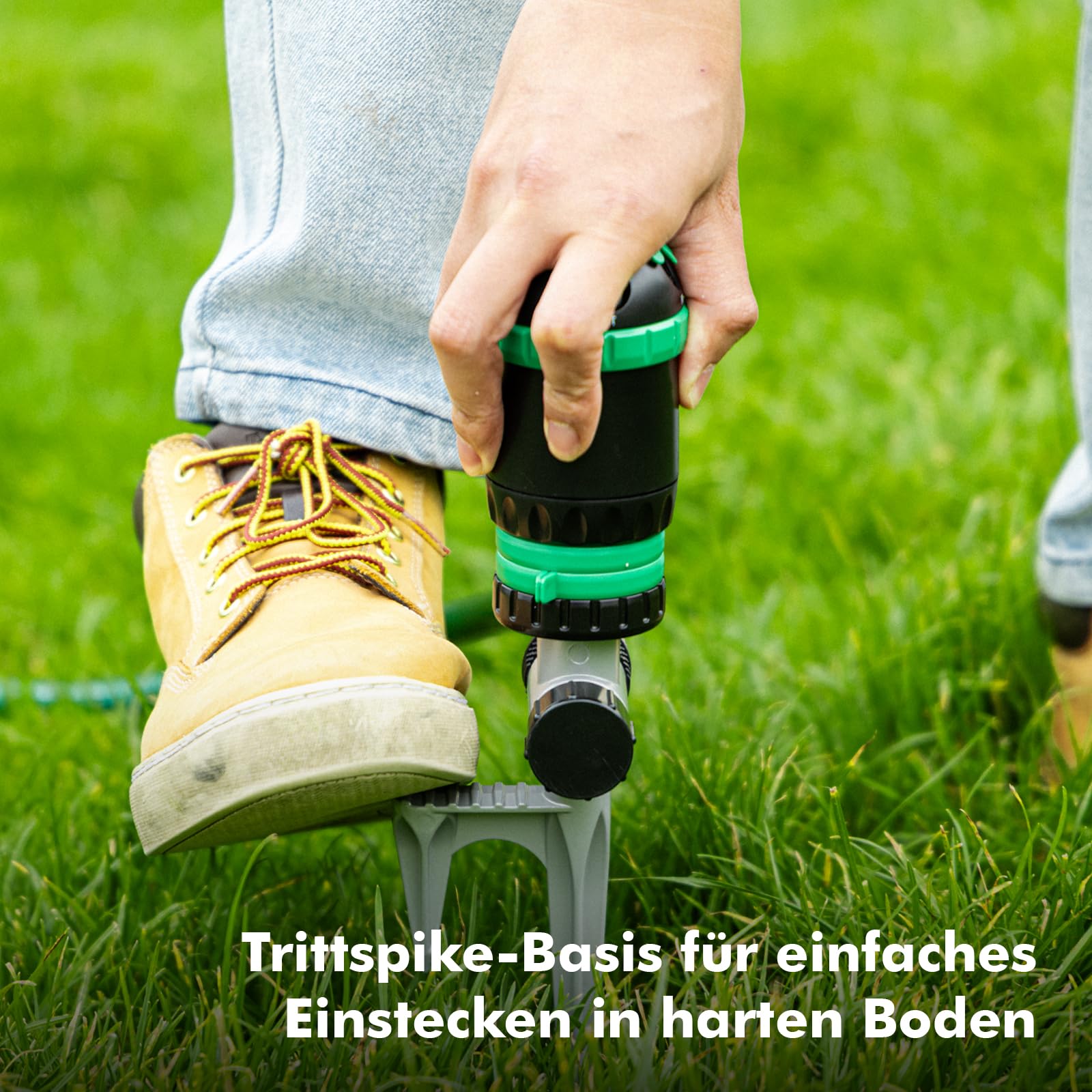 RESTMO Rasensprenger für große Flächen, Getriebe Sprinkler & impulsregner | 5 Muster, Sprühdurchmesser 24 m (467 m²), Metallspike-Basis, wetterfest, erweiterbar in Reihe, für Rasen & Beete
