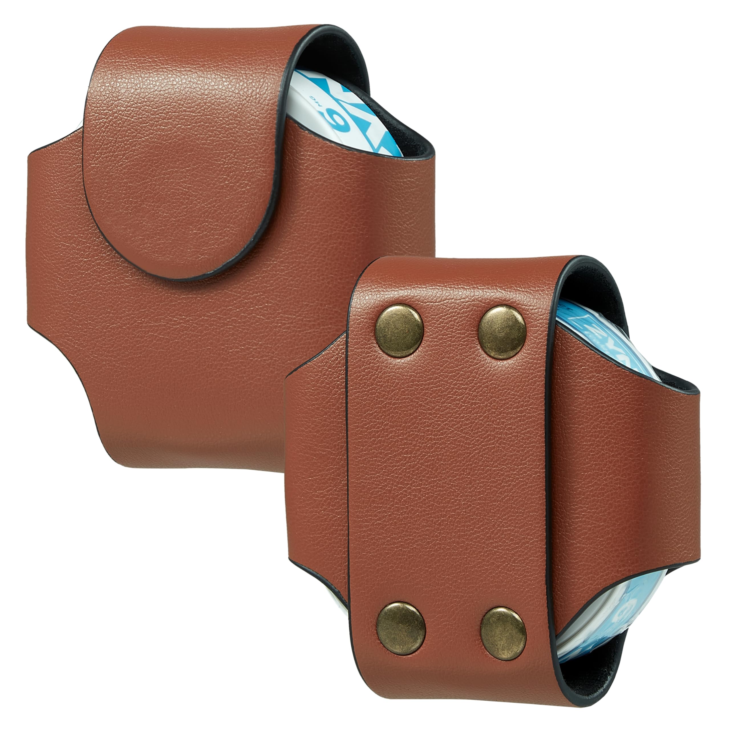 Handmade Cowhide Leather Zyn Holder – Vintage Brown Dip Can Holster For ZYN, Copenhagen, Skoal, Kodiak