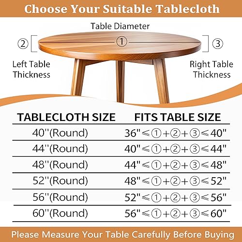 Miniatura 9 de Mantel redondo elástico redondo para exteriores, mantel redondo ajustable con elástico para mesas redondas, mantel impermeable lavable para picnic,