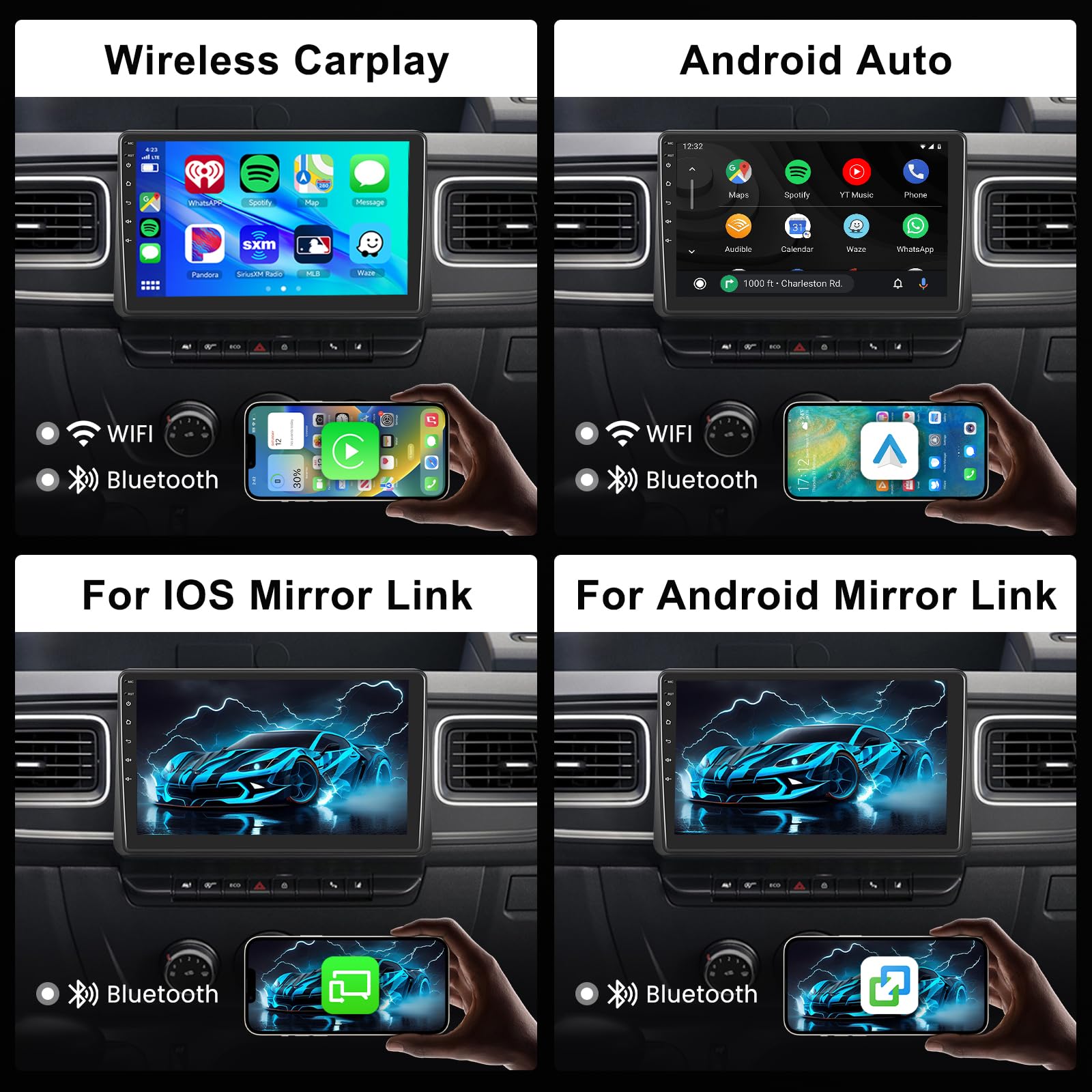 2GB 64GB Android Autoradio per Renault Master 2019-2022 Radio Wireless Carplay Android Auto, Hodozzy 10,1 Pollici Touch Screen Stereo Auto GPS, WiFi, Bluetooth, FM/RDS 2 Din Radio per Renault Master