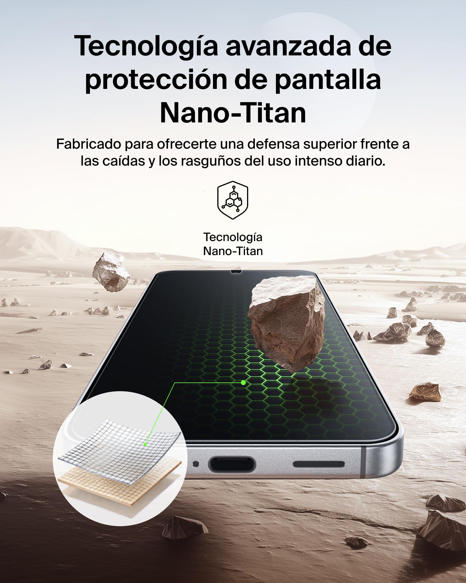 Belkin ScreenForce Titan SmartShield Privacy Protector Pantalla Samsung Galaxy S26, Filtro de Privacidad, Antiarañazos, Antimpactos y Antihuellas, Bandeja de Alineación Fácil Instalación sin Burbujas