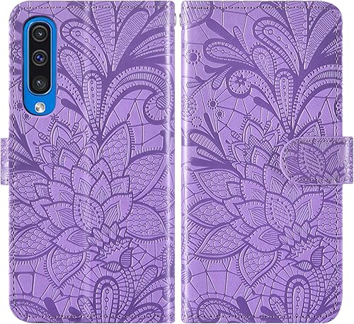 Miniatura 4 de Asuwish Funda de teléfono para Samsung Galaxy A50 A50S A30S con protector de pantalla y cubierta de cartera de encaje, soporte para tarjetas,