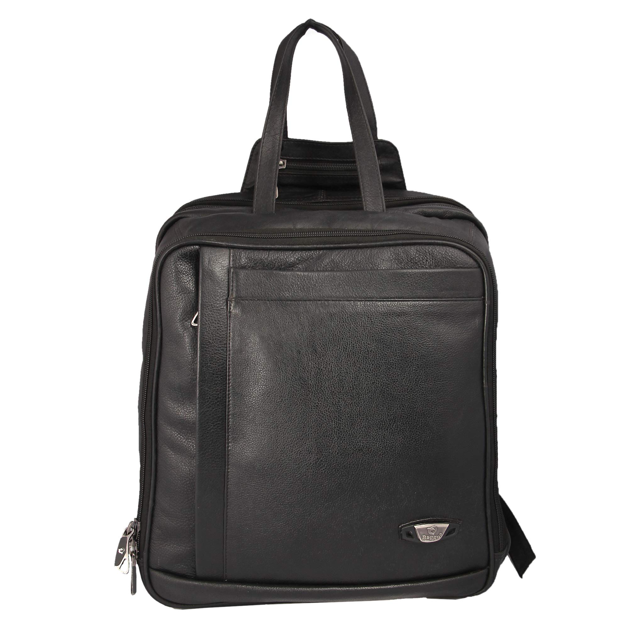 BaggoClassic 26 Liters Leather Black 15.6" Laptop Backpack