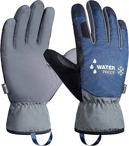 KAYGO Guante de trabajo térmico de invierno, Forro polar aislado, Palma de cuero sintético, Guantes de trabajo de seguridad impermeables disponible en Yaxa Peru