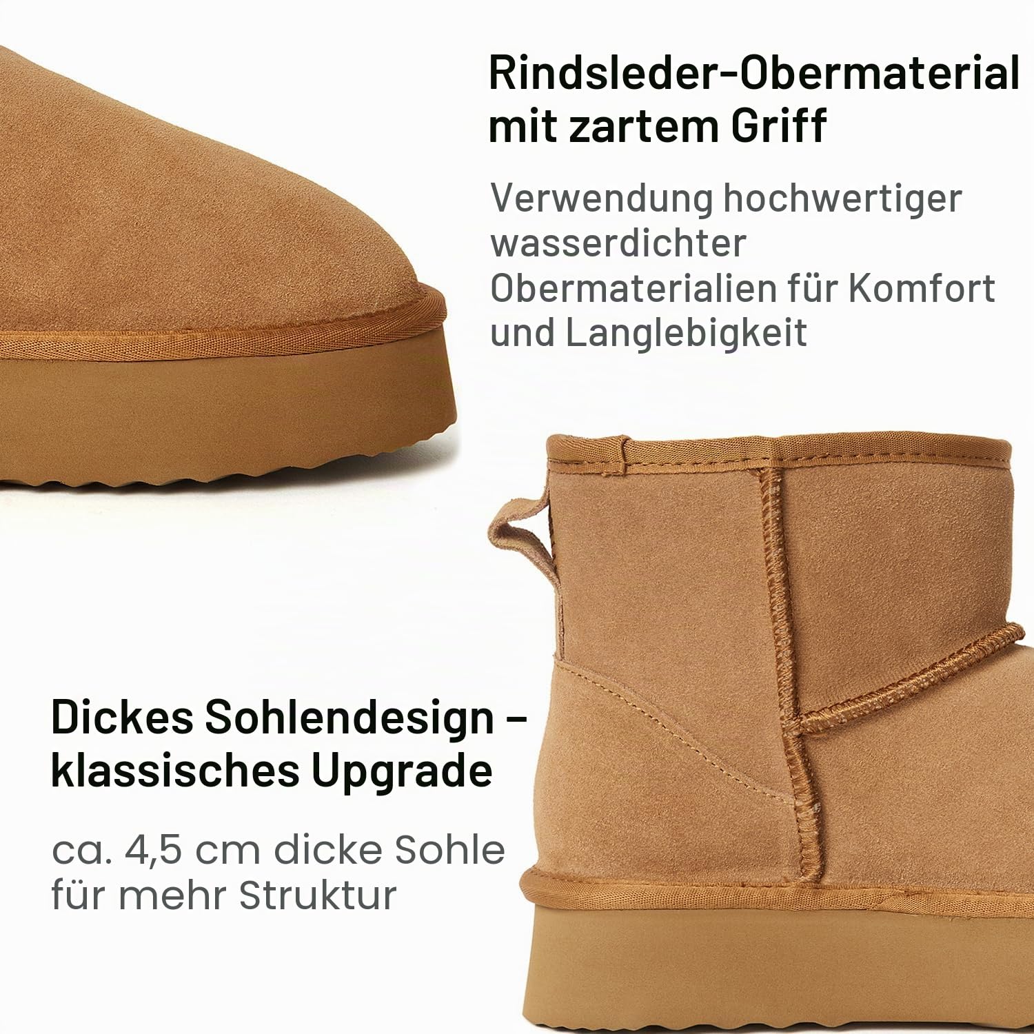 Shenduo Damen Ankle Winterstiefel mit Plateauabsatz