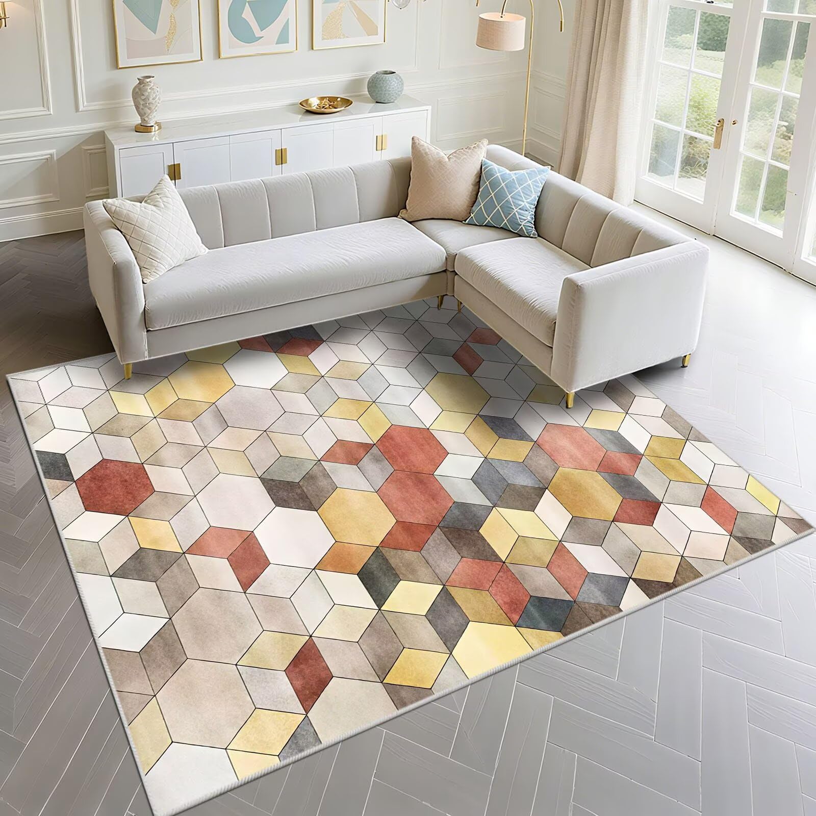 Tapis doux entretien facile 120x200cm pour salon dynamique