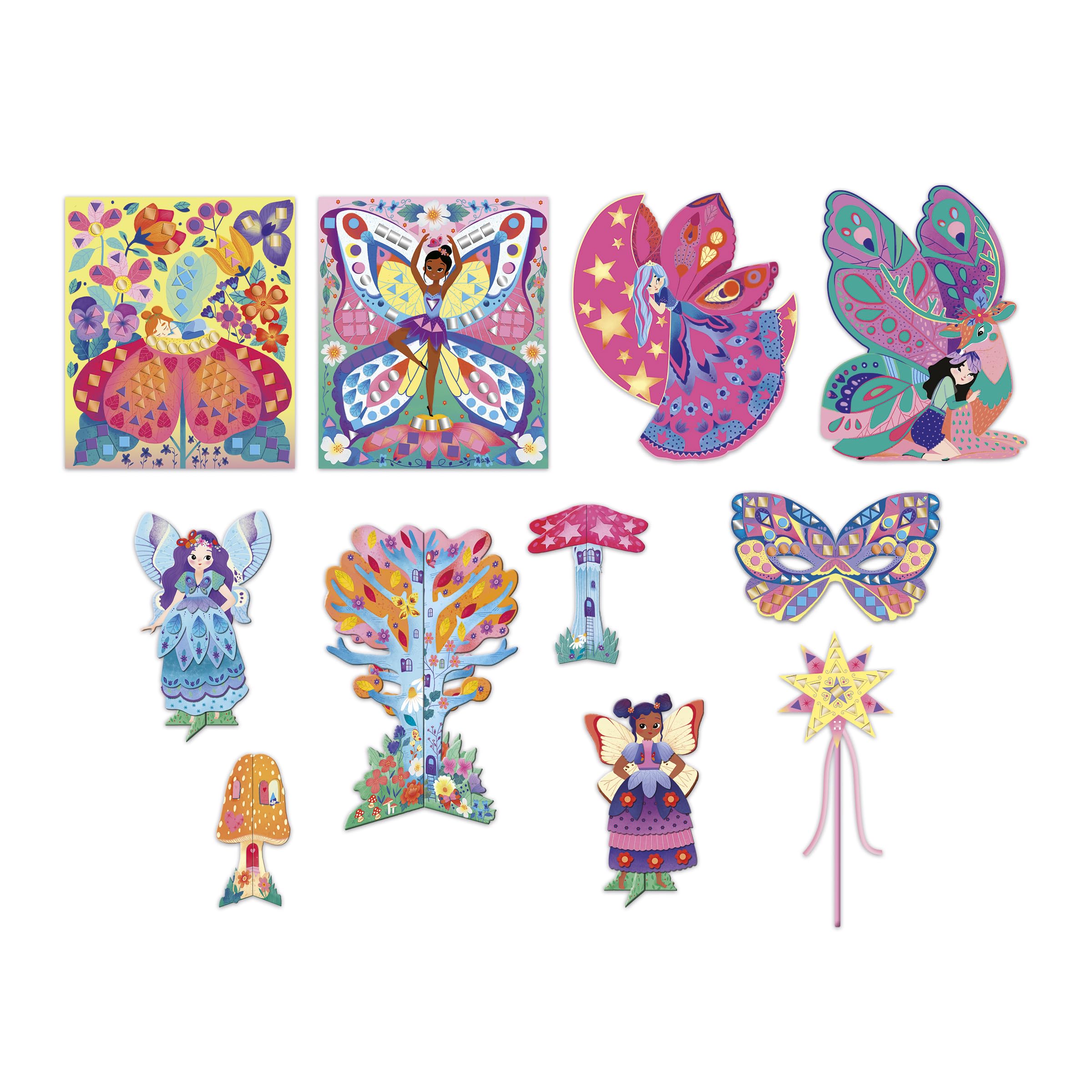 Janod, Multi-Activity Set, Fairy Theme, 11 Realisations, Children's Creative Leisure Kit, Dexterity and Concentration - Image 2