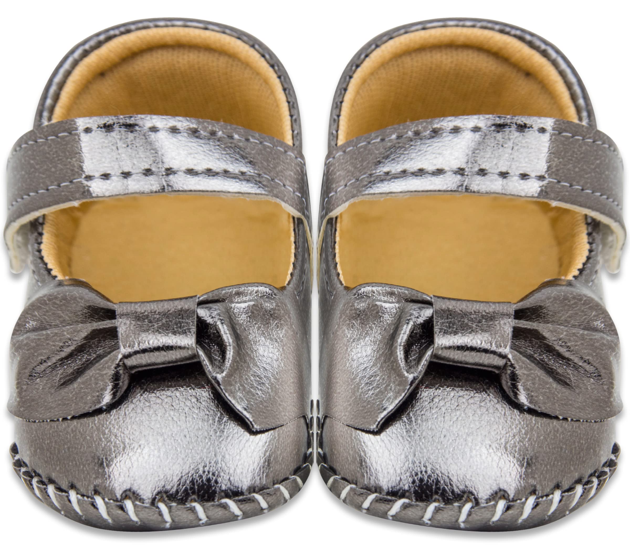 Neska Moda 6 To 12 Months Baby Girls Synthetic Leather/Rexine Floral Baby Sandal Booties (Black,Silver)-BT1213 3