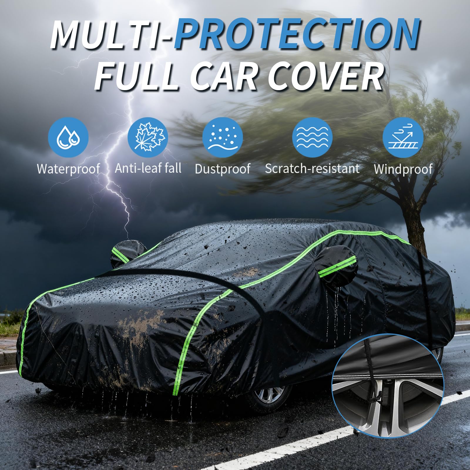 Funda Coche para Hyundai iX20 2010-2019,Coche Cubierta Exterior Lona Impermeable Transpirable, Protectora Invierno Car Cover Nieve Lluvia Polvo Resistente