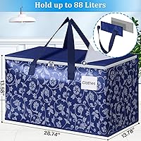 Vista 2 de HomeHacks Bolsas de mudanza, cajas de mudanza de tamaño extragrande, bolsas de equipaje resistentes con cremallera suave y asas resistentes, gran