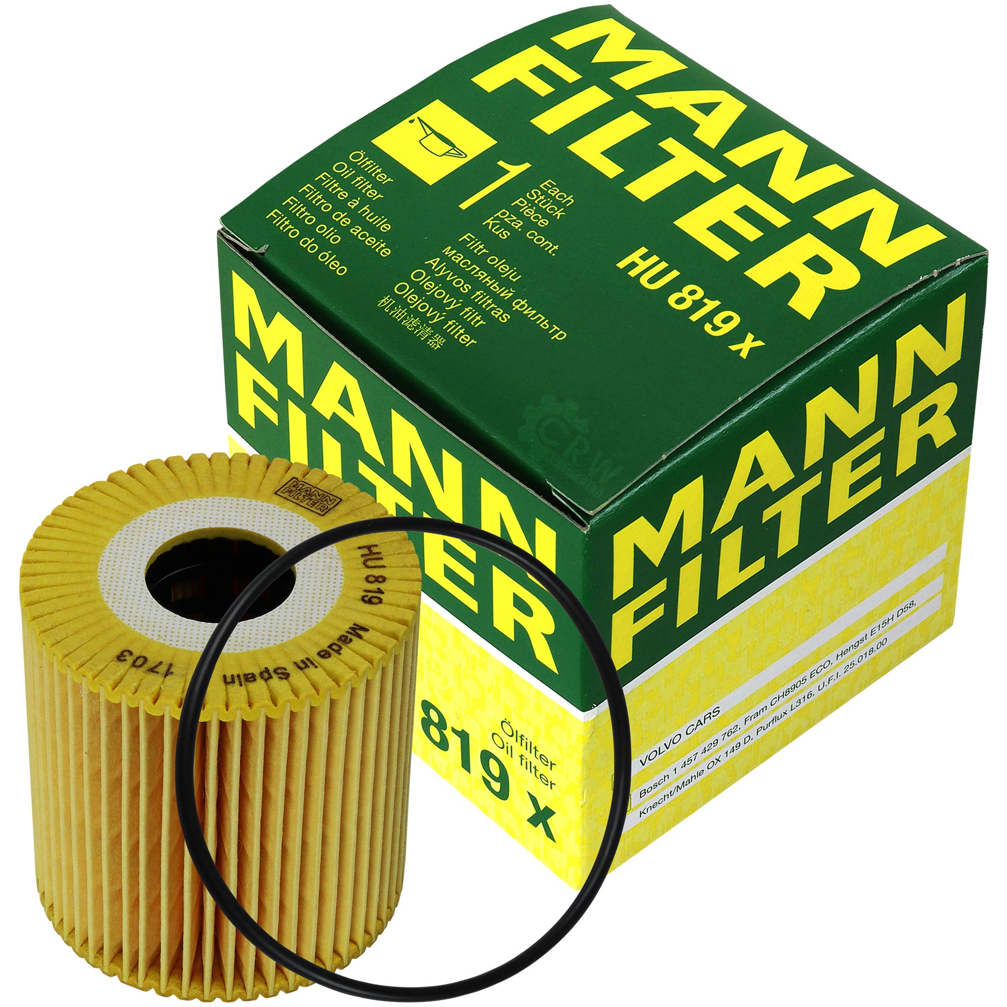 Paquete de inspección Kit de mantenimiento de filtros con filtro de aceite HU 819 x, filtro de aire C 30 189, filtro de combustible WK 822/2, filtro de habitáculo CU 2855, tornillo de cierre