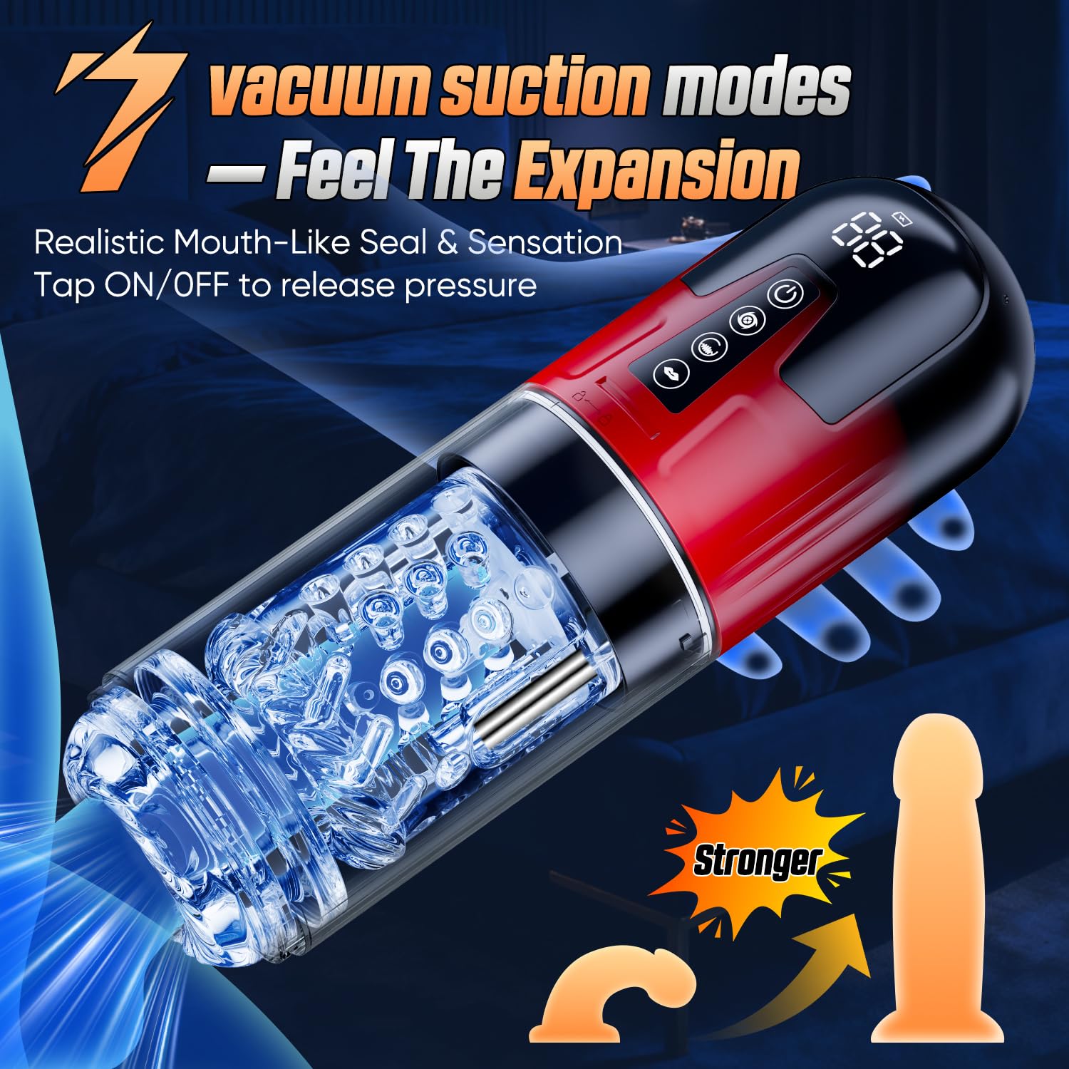Masturbtore, Sex Toys con Fodera Interna Ricambiabili, Masturvatore per Uomo con 7 Modi di Telescopica & Vibrante & Succhiare, 3D Vagina Toys Masturbtore per Pene