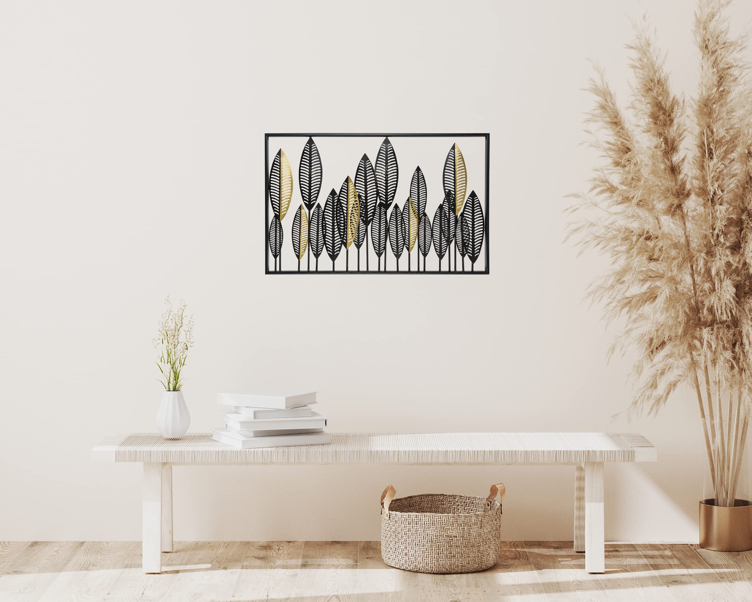 Wanddeko Metall, Wandbild Wohnzimmer, Deko Küche, Metallbild, 80x50cm, Inkl. Befestigungsmaterial, Wanddekoration AELVA (Querformat)
