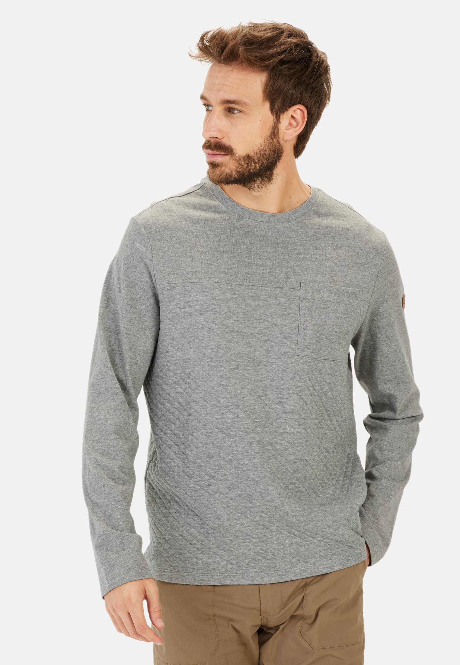 camel active Herren Langarmshirt mit Steppmuster
