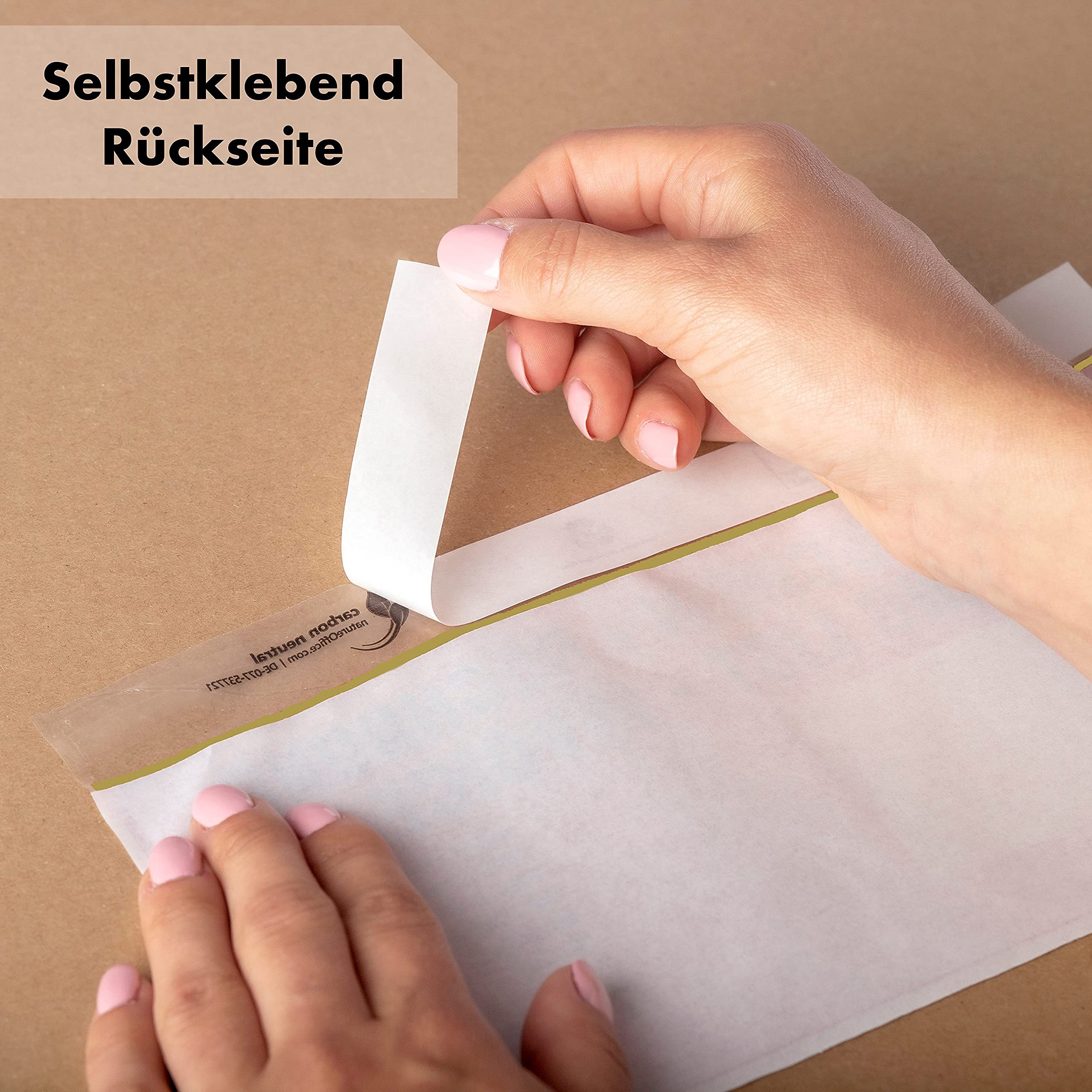 1.000 x Lieferscheintaschen 225 x 120 mm in DIN-LANG Gold "Lieferschein/Rechnung" inkl. 125 Page-Marker in 5 Farben - Dokumenten-Taschen selbstklebend - Begleitpapiertaschen für Versand