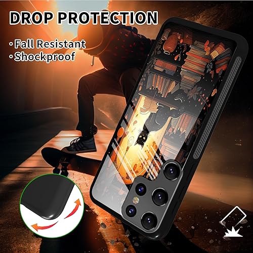 Miniatura 5 de Funda para Samsung Galaxy S22 Ultra con protector de pantalla + soporte de diseño de estanterías de gatos, funda de teléfono para Samsung Galaxy S22