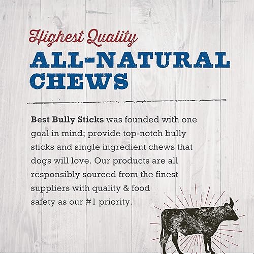 Miniatura 7 de Best Bully Sticks Espinilleras de carne ahumada jumbo  3 unidades (paquete de 1)  Aperitivo de corral libre, totalmente natural, alimentado con pasto