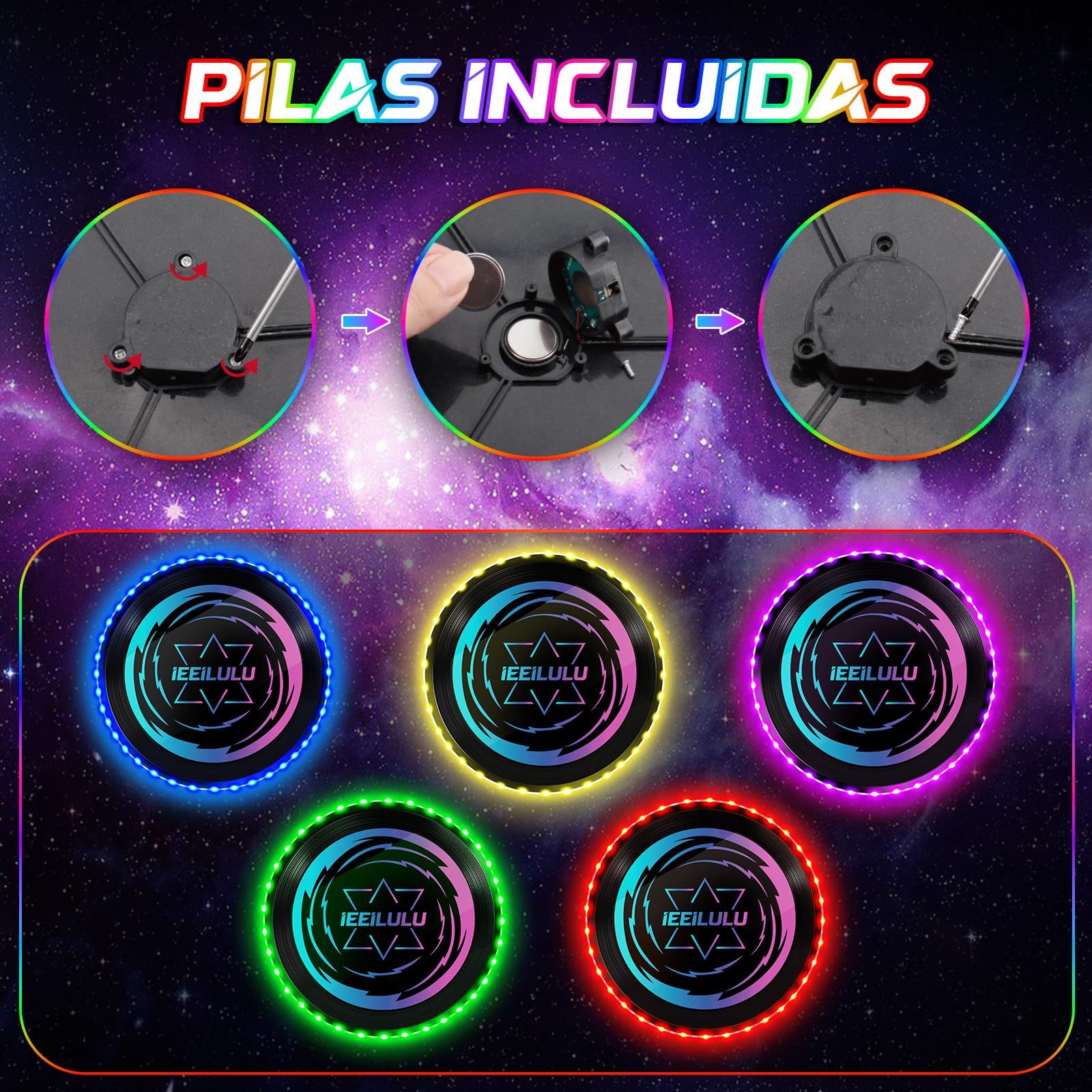 IEEILULU Disco Volador LED, Disco Volador, Disco Volador Iluminado con 49 LED, Reutilizable, Disco Ultimate Frisbee para Adultos Niños Actividades Al Aire Libre En Familia — view 5