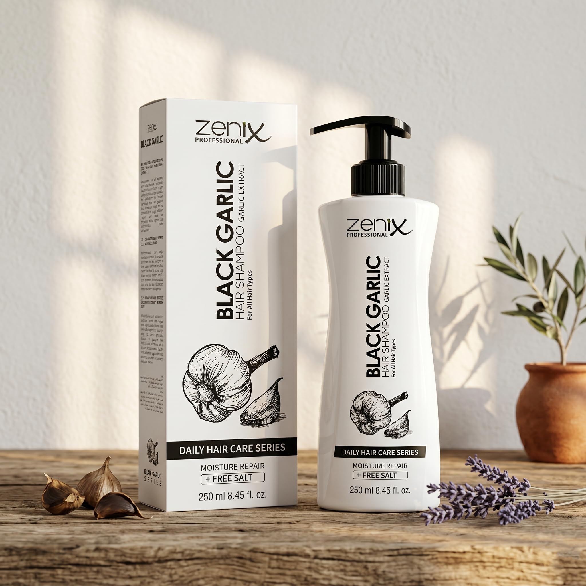Zenix Garlic Hair Care Shampoo 400ml | Black Garlic Extract Hair