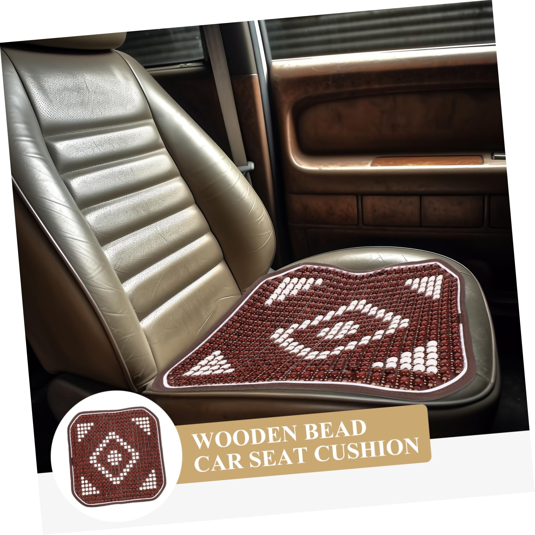 Cuscino Sedile Auto in Legno a Perle, Copertura Estiva Singola | Vacanze Estive, Comfort Circolazione D'aria e Superficie Antiscivolo, Accessorio Auto per Sedile e Sedia