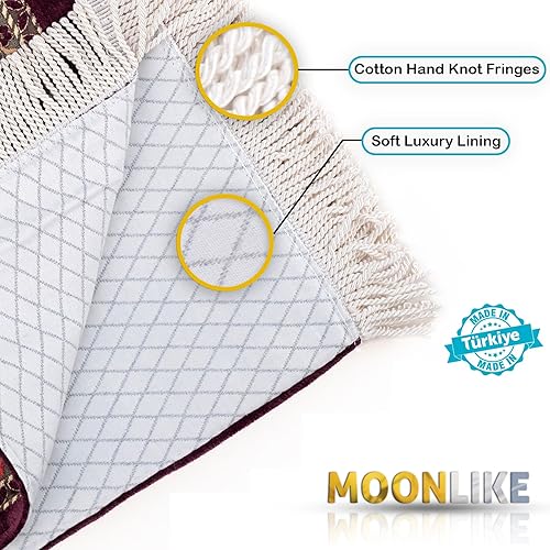 Miniatura 4 de moonlike Alfombra de oración turca, alfombra de oración morada, alfombra de oración de viaje, alfombra de oración portátil musulmana, alfombra de