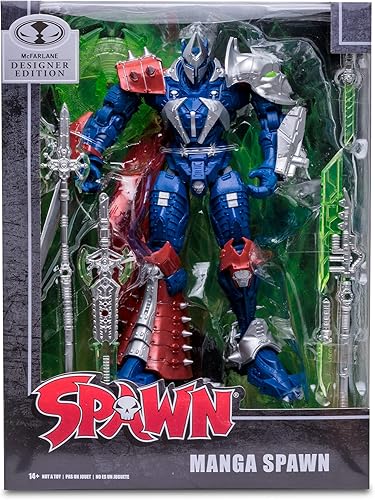 Miniatura 8 de McFarlane Toys, Spawn Comic Designer Edition Manga Spawn Mega figura con 22 partes móviles, figura coleccionable con accesorios y base de soporte