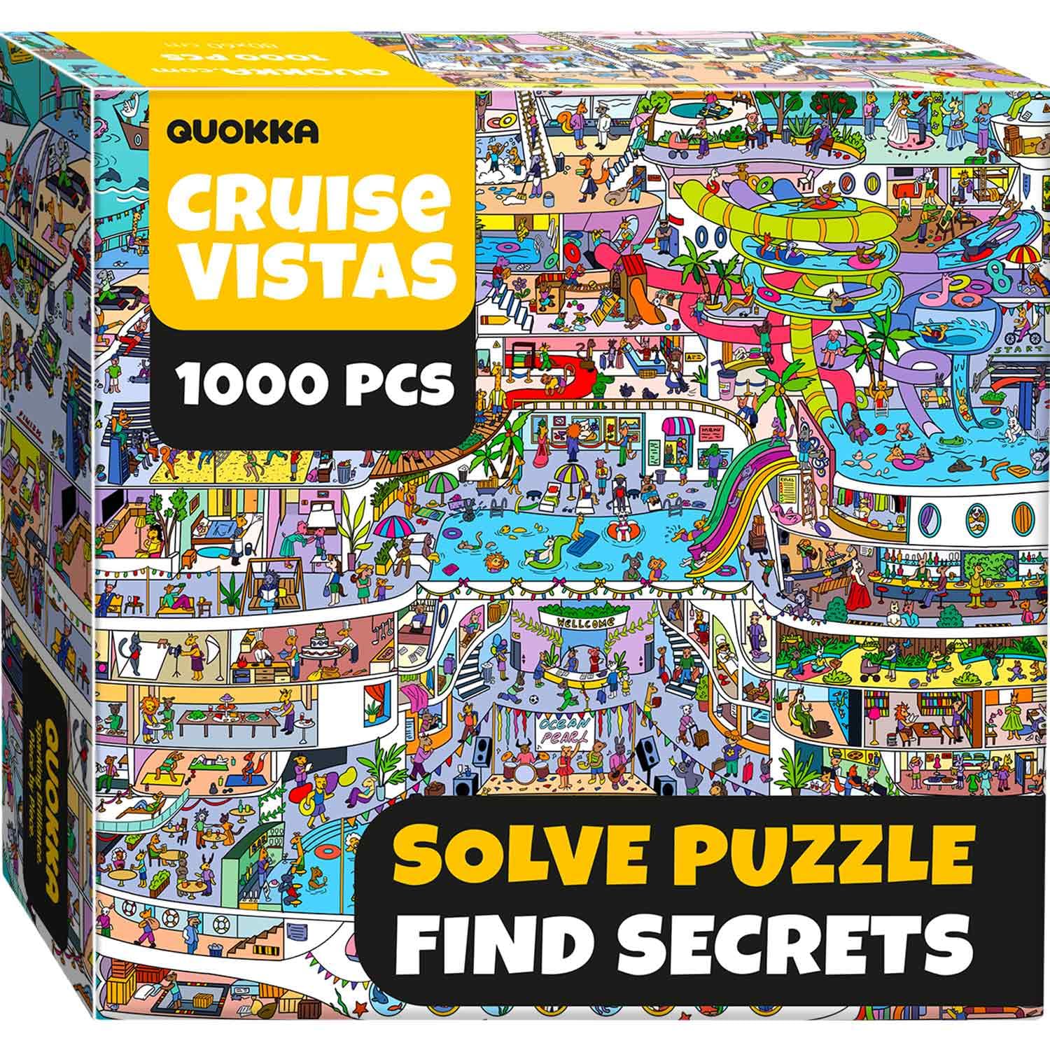 QUOKKA 1000 Piece Jigsaw Puzzle for Adults Cruise Vistas, Premium Box Packaging with Extra Fun Challenges