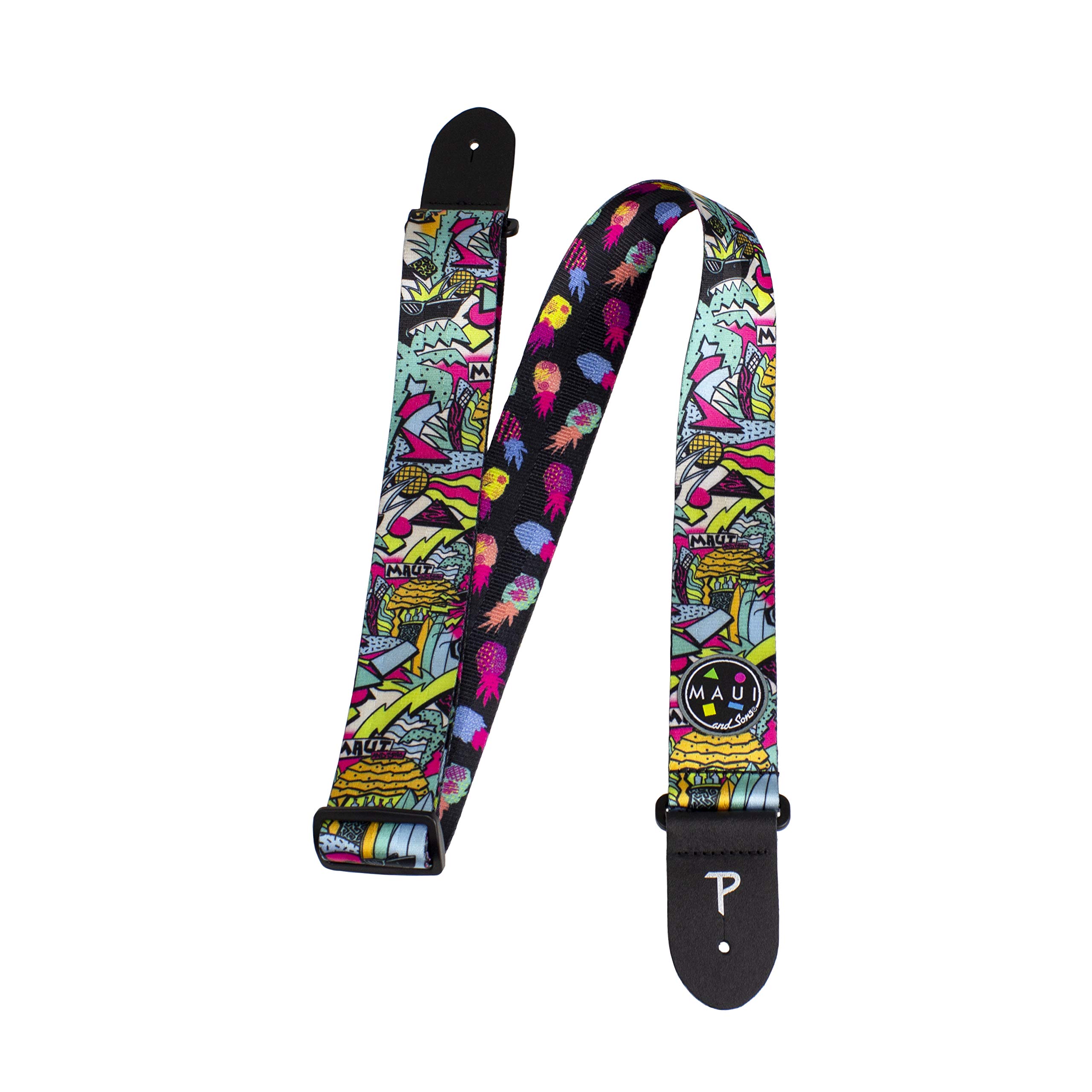 P Perri's Leathers Ltd. | Maui & Sons Guitar Strap (Official Licensing) 2” Double Sided, Polyester Webbing, Adjustable Length 39" - 58" Long, NWS30P-8165