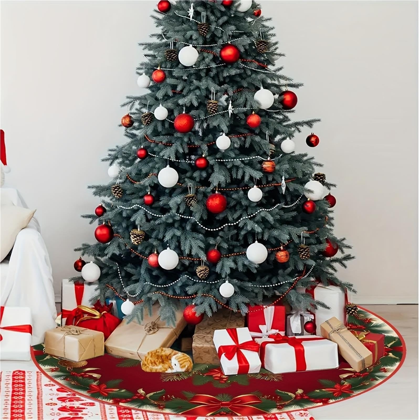 Copri Albero Gonna for albero di Natale in rosso e oro