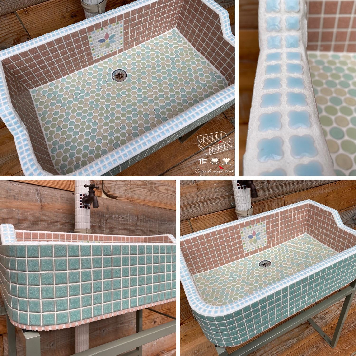 Amazon.co.jp: 作善堂 ガーデンシンク タイルシンク ガーデンパン 屋外
