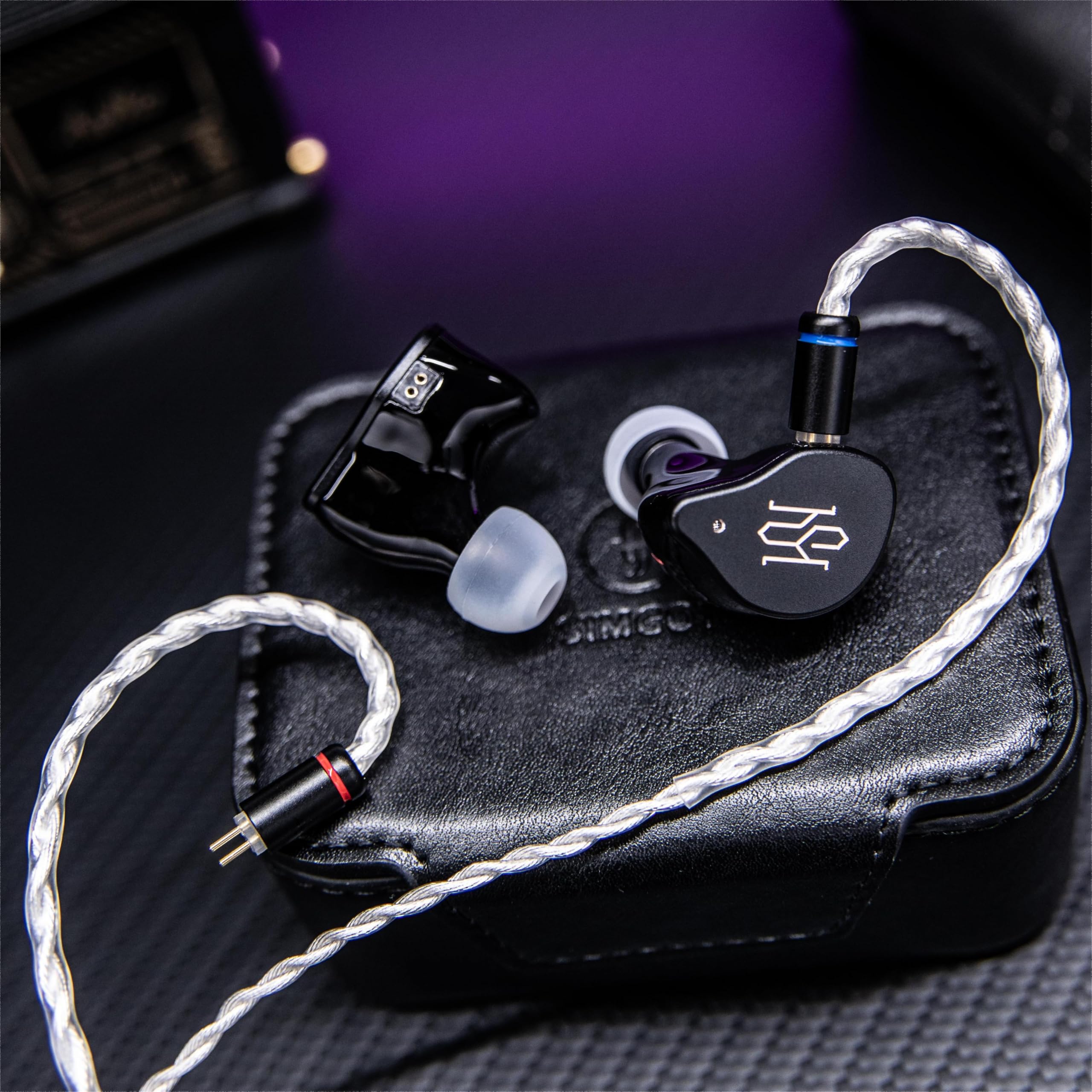 Linsoul SIMGOT SuperMix 5 1BC+1DD+2BA+1MP In Ear Monitor, Cuffie HiFi a Conduzione Ossea, Cavo Litz OCC Smontabile Placcato in Argento, Connettore da 3,5 mm/4,4 mm, IEM per Musicisti e Audiofili