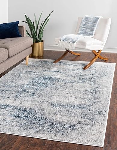 Unique Loom Finsbury Collection - Alfombra de área Sarah (3 pies 3 pulgadas x 5 pies 3 pulgadas, rectangular, azulmarfil)