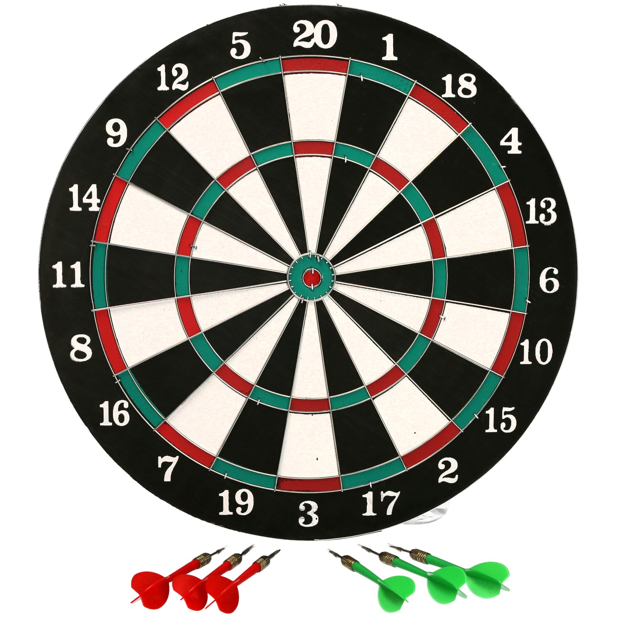 Sport Zone Dartboard Set with 6 Metal-Tipped Darts, Ages 8+