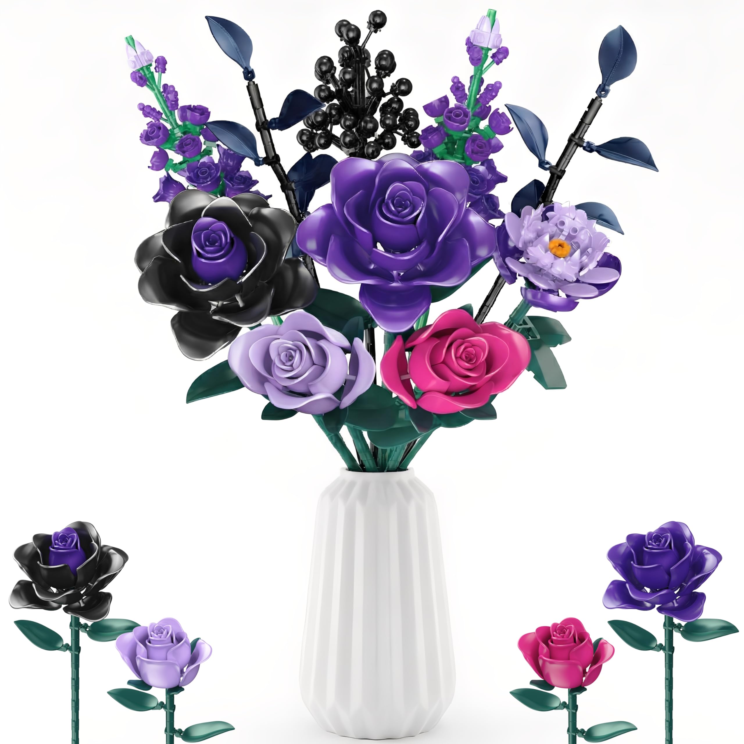 Amazon.com: Purple Rose Building Blocks Set for Kids, 701PCS