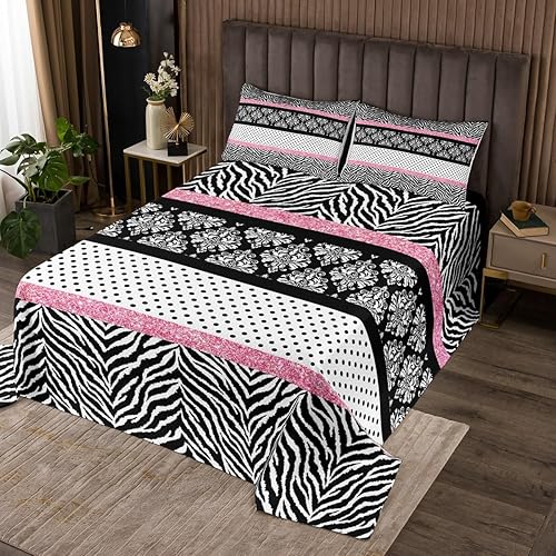 Colcha con estampado de cebra negra y blanca, juego de ropa de cama de 2 piezas para niños, niñas, adolescentes y mujeres, decoración de dormitorio,