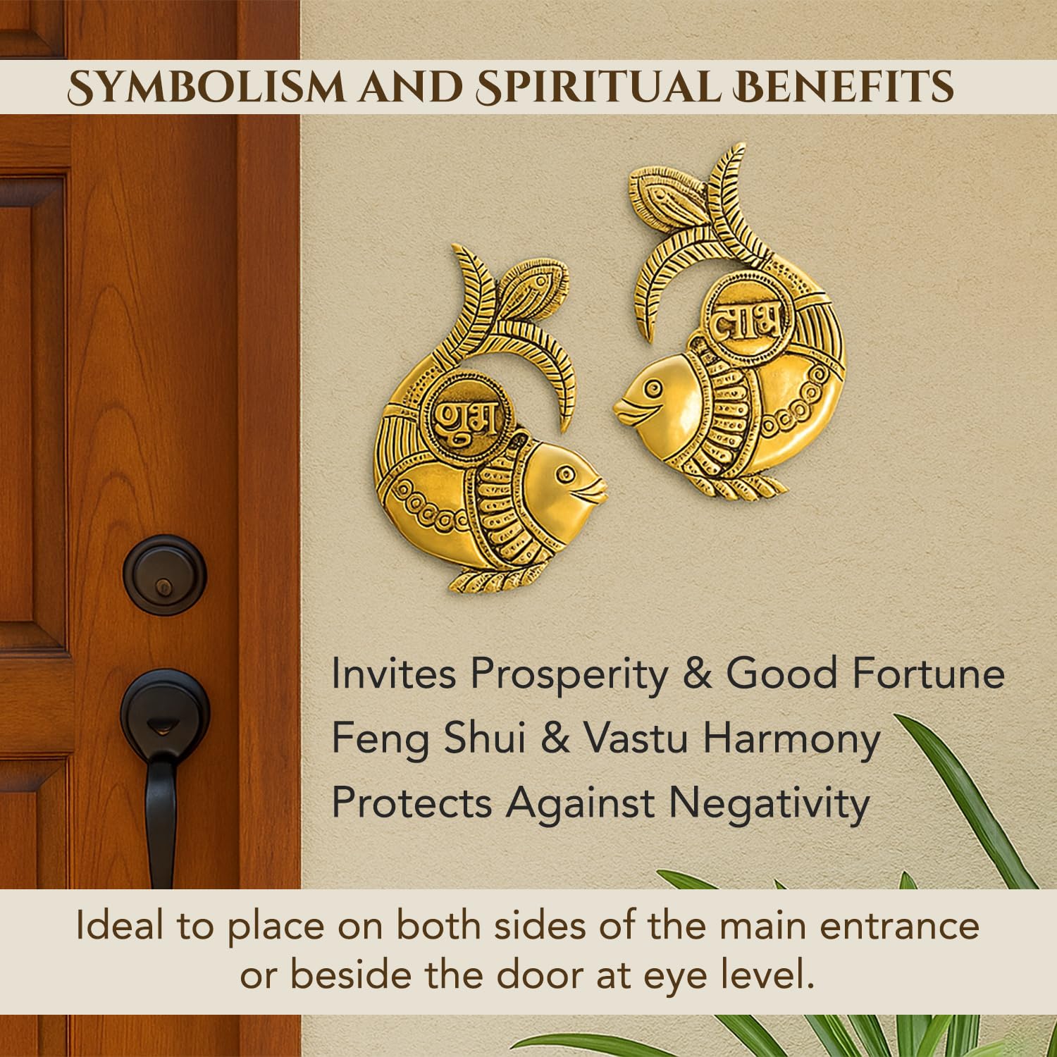 Ekhasa Brass Shubh Labh - Prosperity Hanging -5 Ekhasa Brass Shubh Labh - Prosperity Hanging -5
