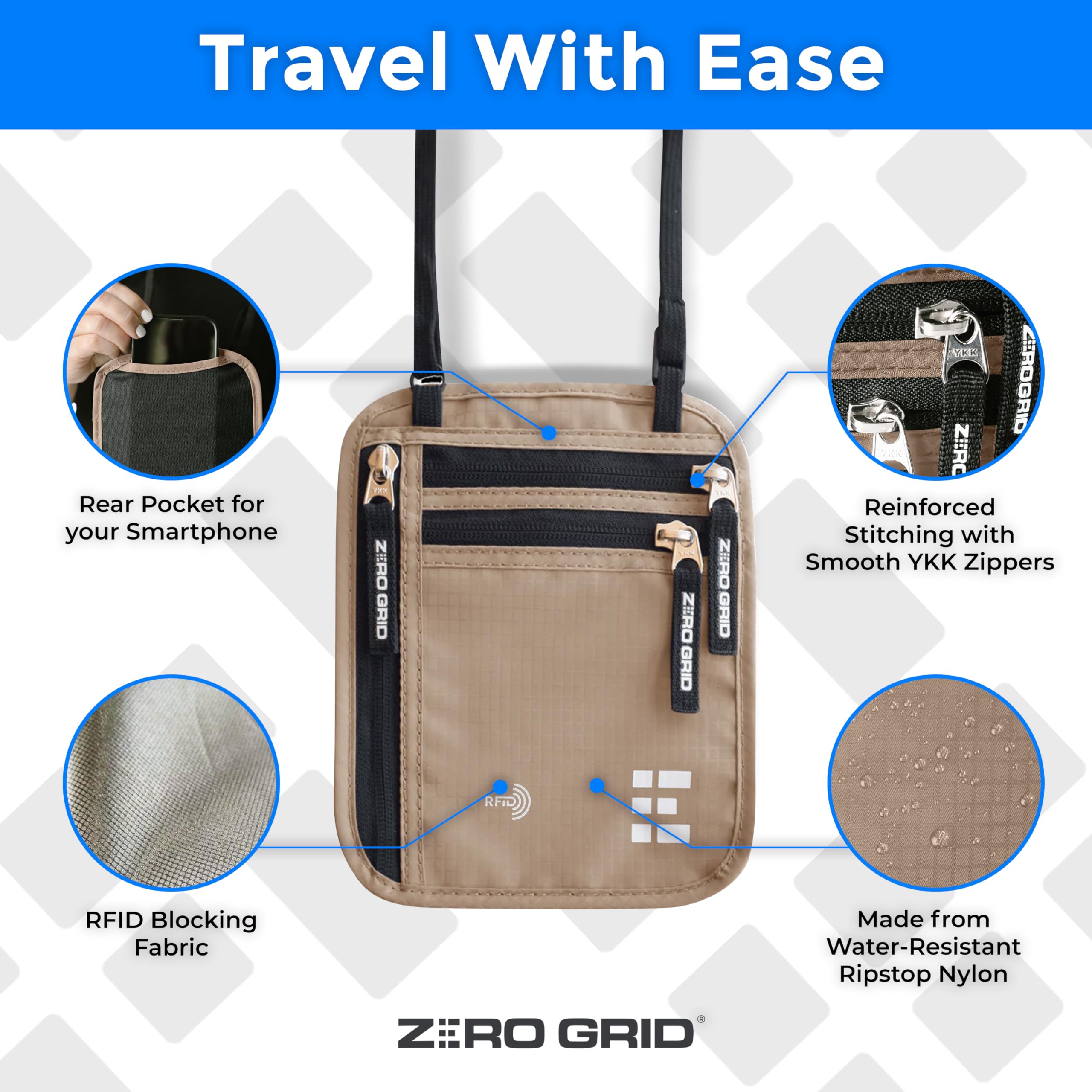 Porta Passaporto Impermeabile Portadocumenti Da Collo Impermeabile