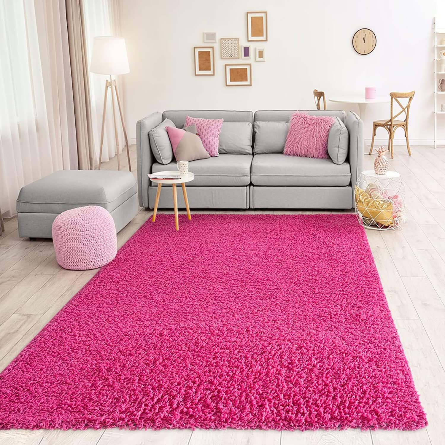 Prime Shaggy Carpet Shaggy Long Pile Rugs Modern for Living Room Bedroom Plain Nougat Light brown Pink, 23.62"x39.37"