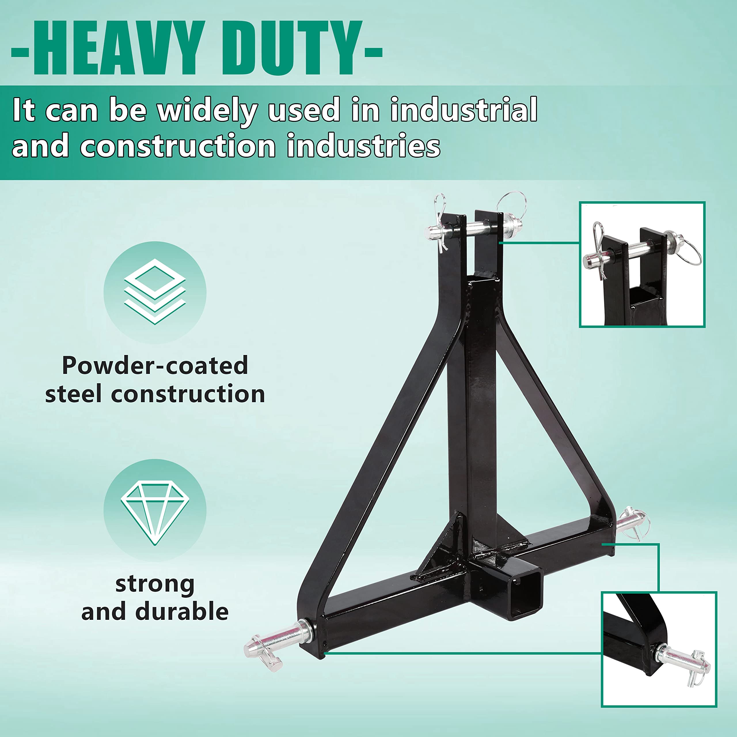 Buy 3 Point 2" Receiver Trailer Hitch Category 1 Tractor Tow Hitch