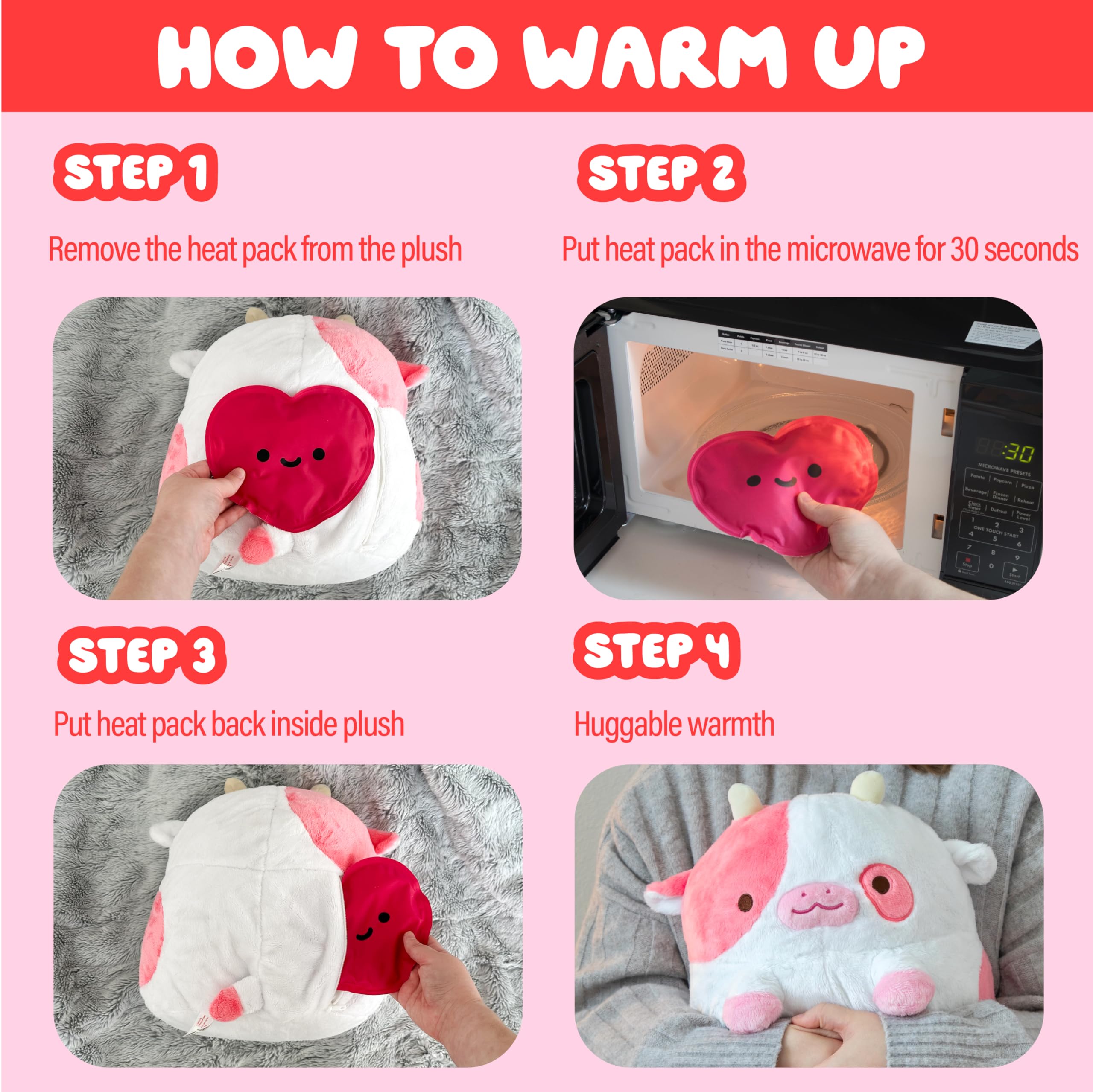 Amazon.com: Heatable Scented Cow Plush for Period Cramp Relief