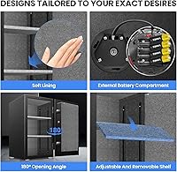 Vista 6 de 7.8 Cuft Extra Large Biometric Safe Box Fireproof Waterproof, Heavy Duty Fingerprint Safes With Keypad Lock, Type-C, 3 Spoke Handle, Fire Proof Safe