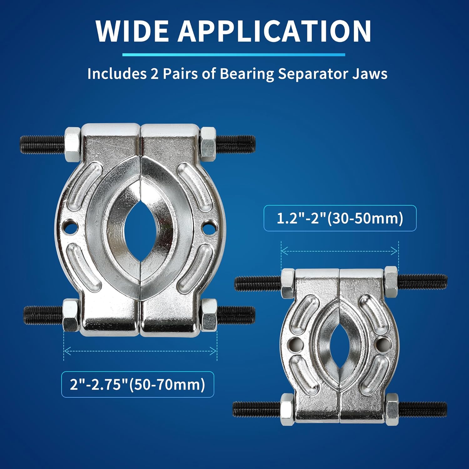14Pcs Bearing Puller Set, 5 Ton Capacity Bearing Splitter Tool Kit, Pinion Wheel Bearing Removal Kit with 2" and 3" Jaws, Heavy Duty Bearing Splitter Tool Kit